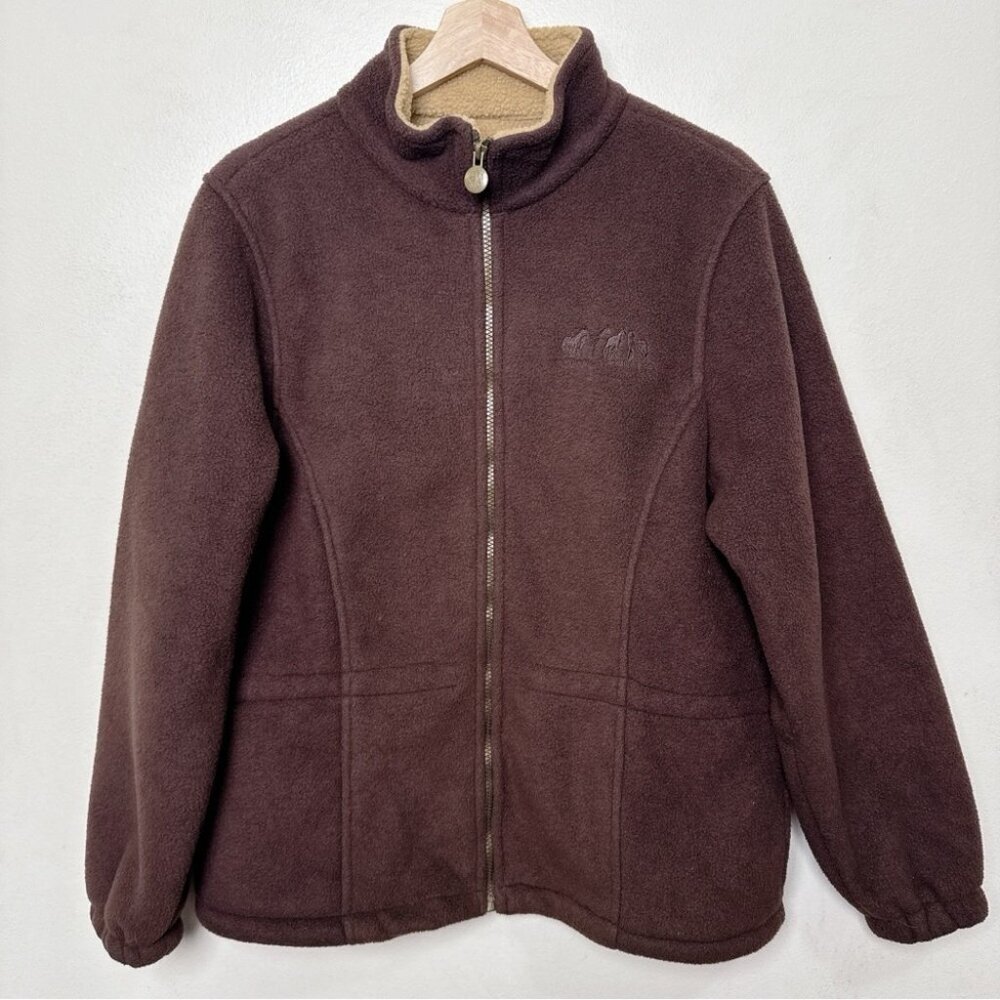 Outback Trading Medium Sherpa Brown Full Zip Womens Jacket